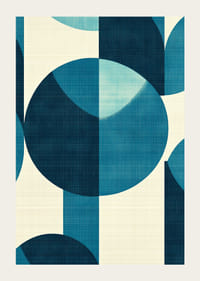 Stilvolle Kreise in harmonischer Symmetrie und tiefen Blautönen-3