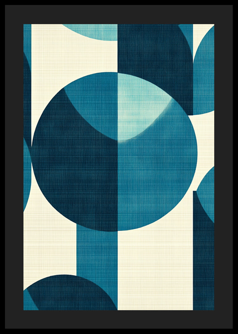 Stilvolle Kreise in harmonischer Symmetrie und tiefen Blautönen-12