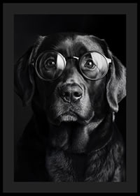A dog with glasses exudes wisdom, calmness, and dignity-0