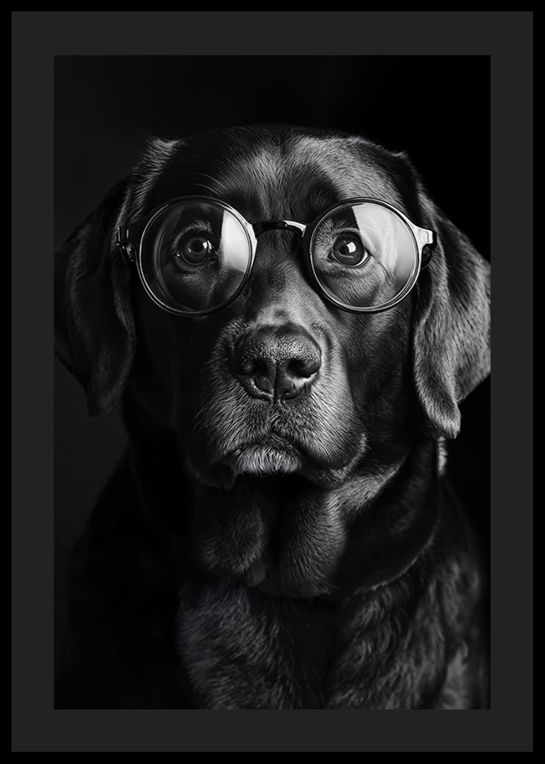 A dog with glasses exudes wisdom, calmness, and dignity-12