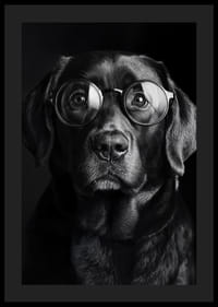 Un chien avec des lunettes respire la sagesse, le calme et la dignité-0