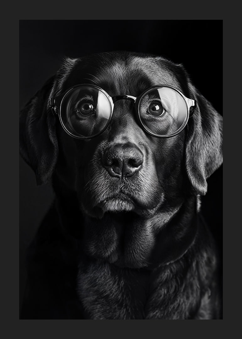 A dog with glasses exudes wisdom, calmness, and dignity-12
