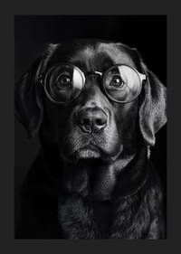 Un chien avec des lunettes respire la sagesse, le calme et la dignité-1