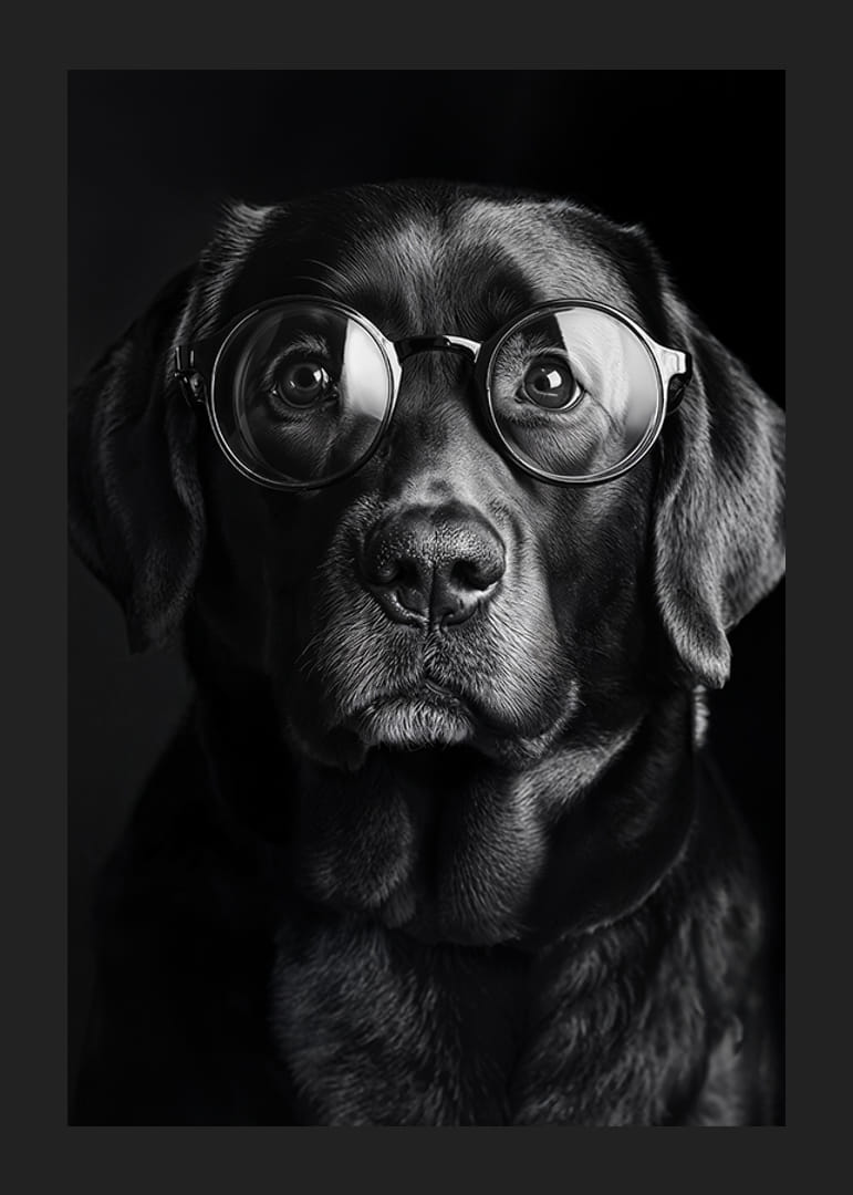 Un chien avec des lunettes respire la sagesse, le calme et la dignité-12