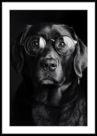 A dog with glasses exudes wisdom, calmness, and dignity-2