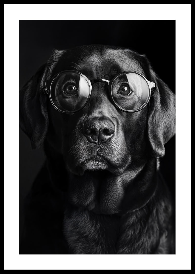 A dog with glasses exudes wisdom, calmness, and dignity-12