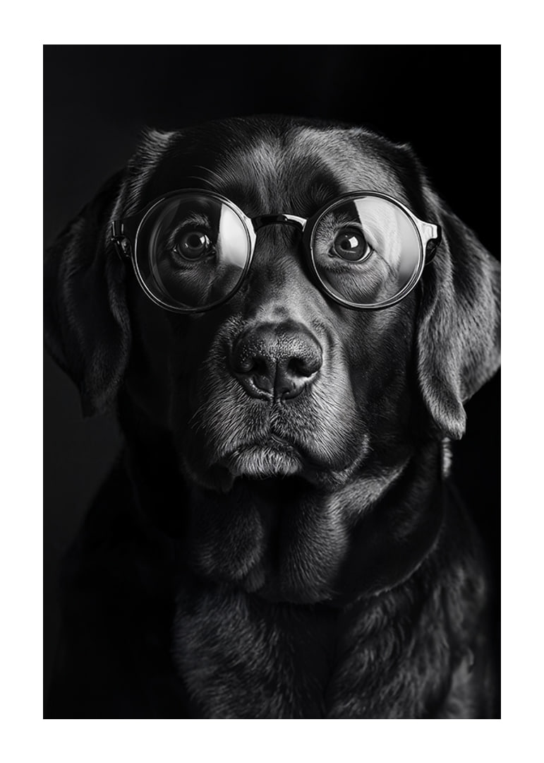 A dog with glasses exudes wisdom, calmness, and dignity-12