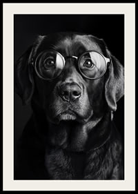 A dog with glasses exudes wisdom, calmness, and dignity-4