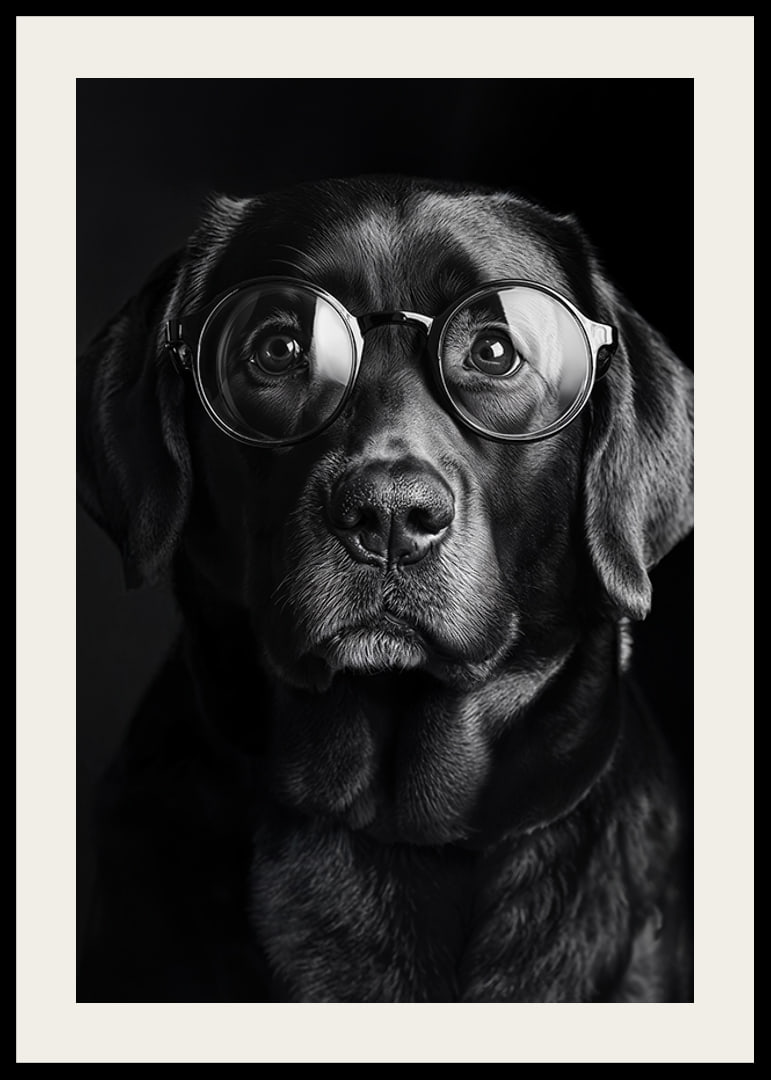 A dog with glasses exudes wisdom, calmness, and dignity-12