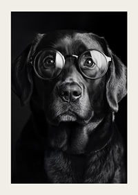 A dog with glasses exudes wisdom, calmness, and dignity-5
