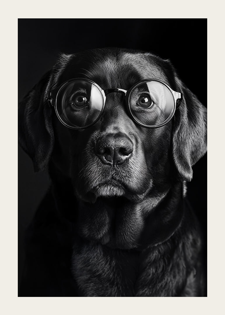 A dog with glasses exudes wisdom, calmness, and dignity-12