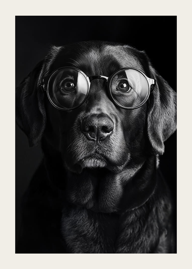 Un chien avec des lunettes respire la sagesse, le calme et la dignité-12