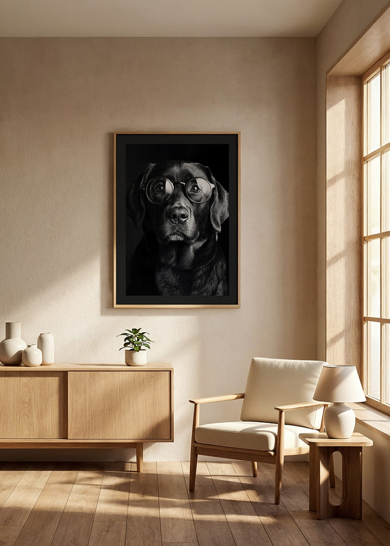 Un chien avec des lunettes respire la sagesse, le calme et la dignité-12