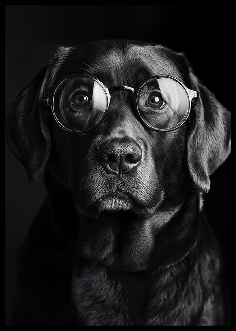 A dog with glasses exudes wisdom, calmness, and dignity-12