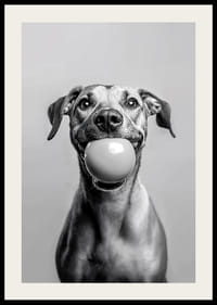 Happy dog ​​with ball in mouth radiating playfulness and joy-2