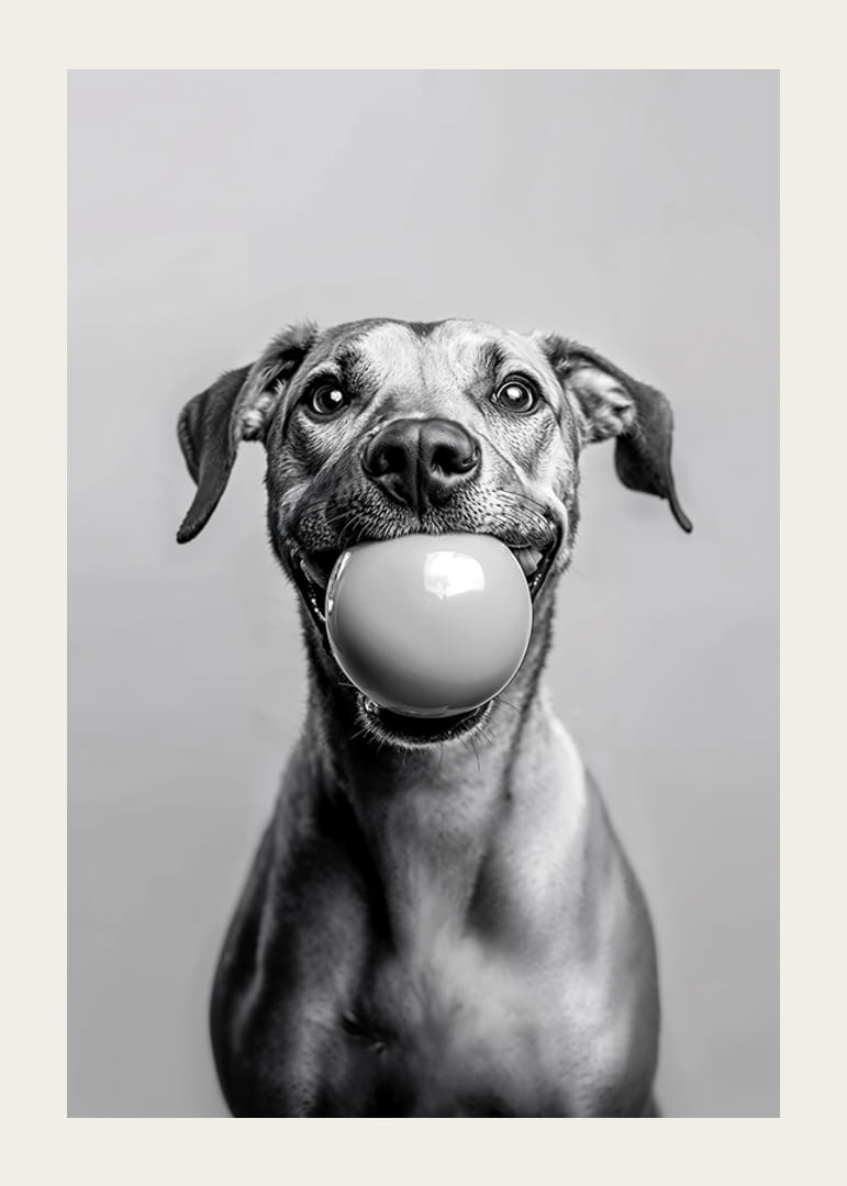 Happy dog ​​with ball in mouth radiating playfulness and joy-12