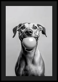 Glad hund med boll i munnen som utstrålar lekfullhet och glädje-4