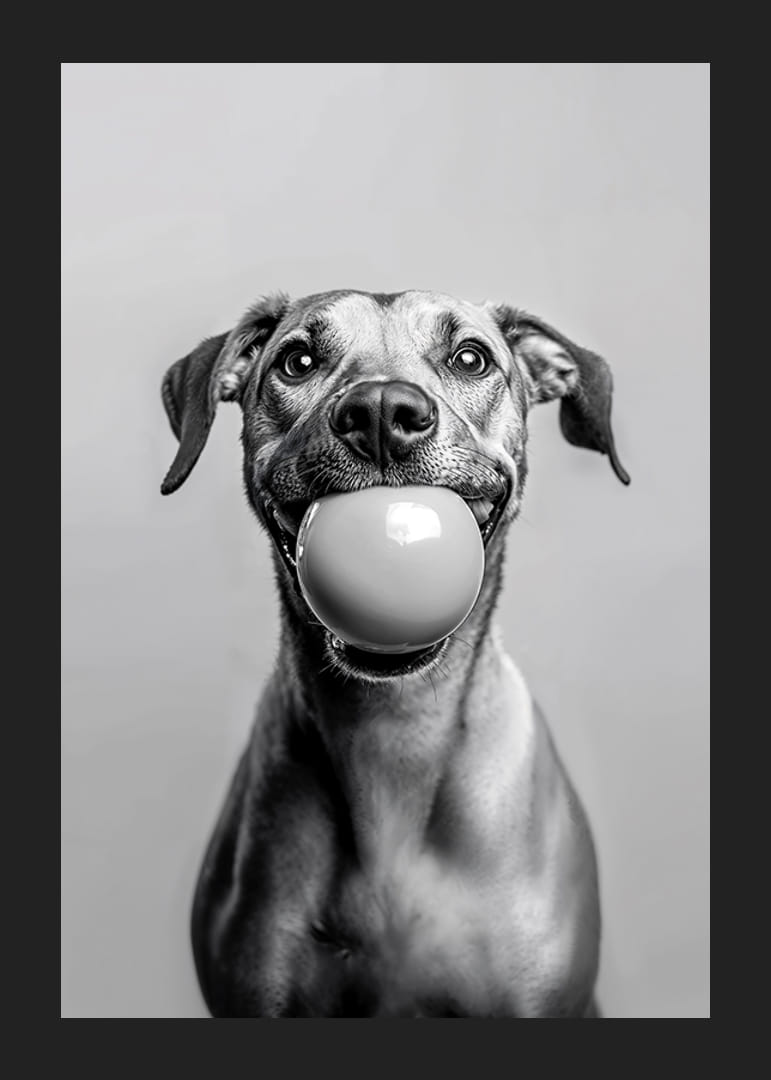 Happy dog ​​with ball in mouth radiating playfulness and joy-12