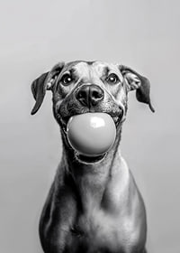 Glad hund med boll i munnen som utstrålar lekfullhet och glädje-7