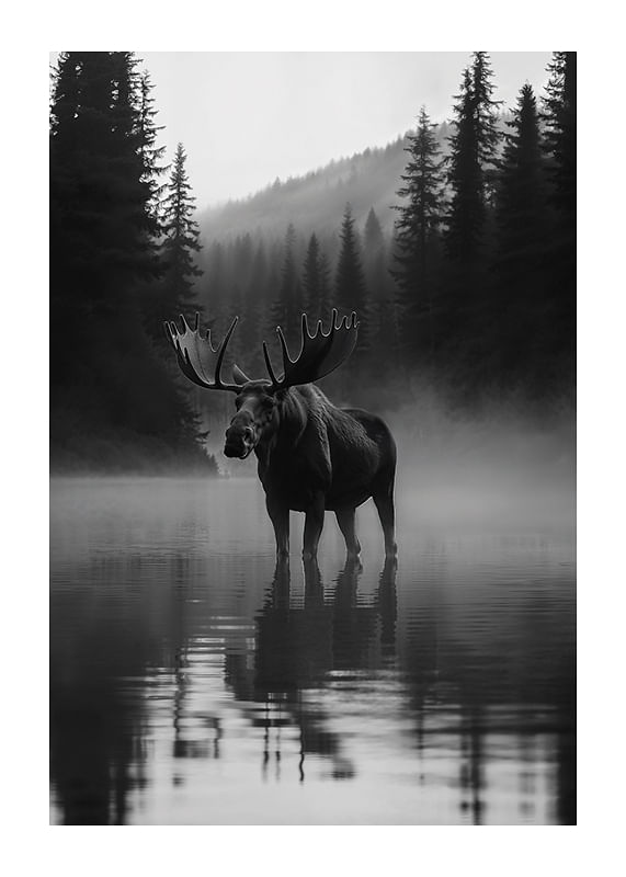 Poster Misty Moose Majesty