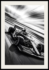 A black and white racing car captures the essence of speed-2