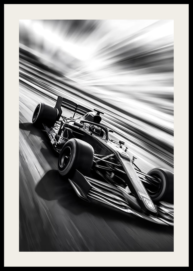 A black and white racing car captures the essence of speed-12