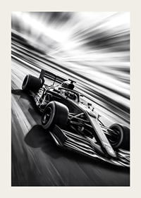 A black and white racing car captures the essence of speed-3