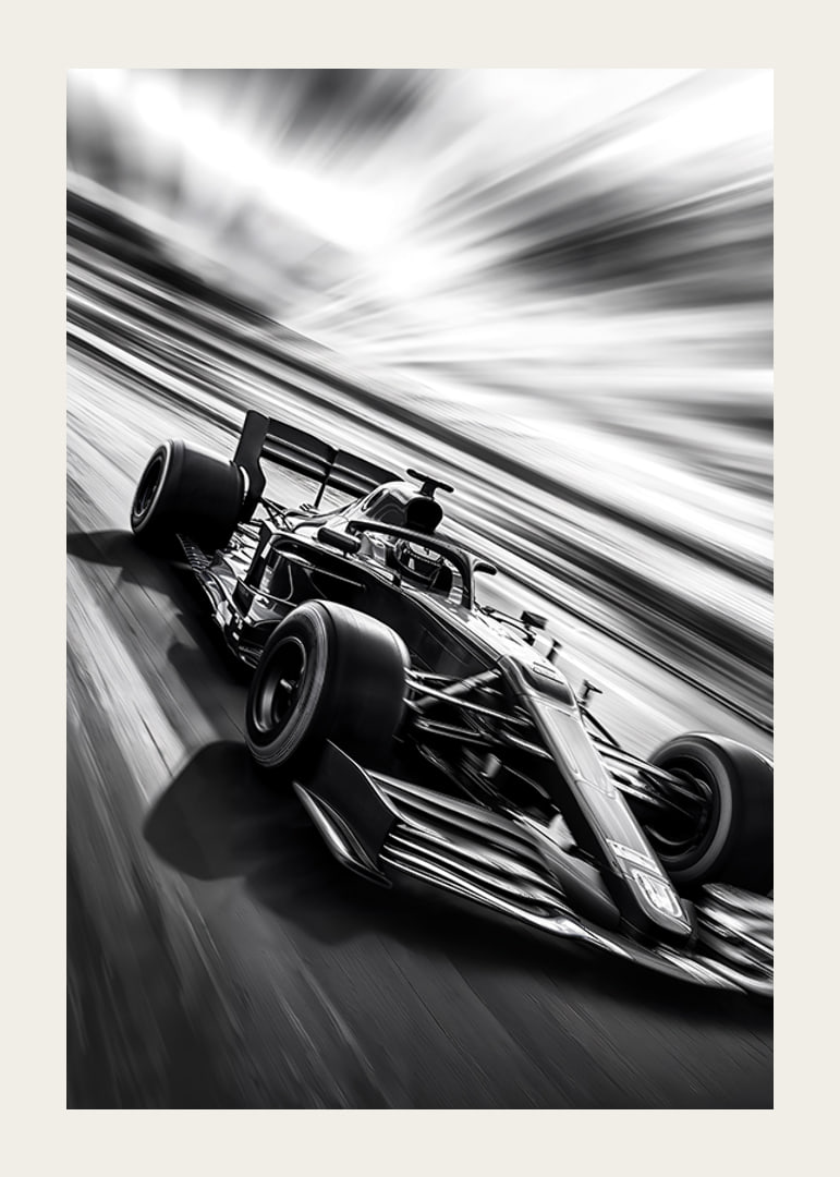 A black and white racing car captures the essence of speed-12