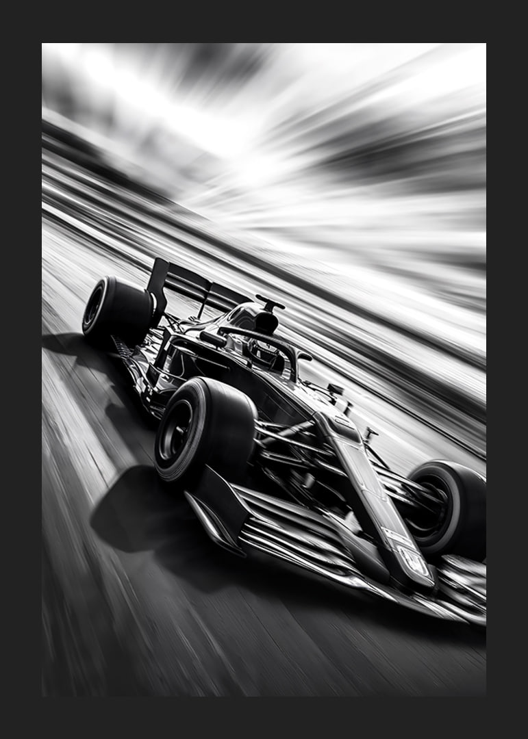 A black and white racing car captures the essence of speed-12