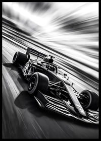 A black and white racing car captures the essence of speed-6