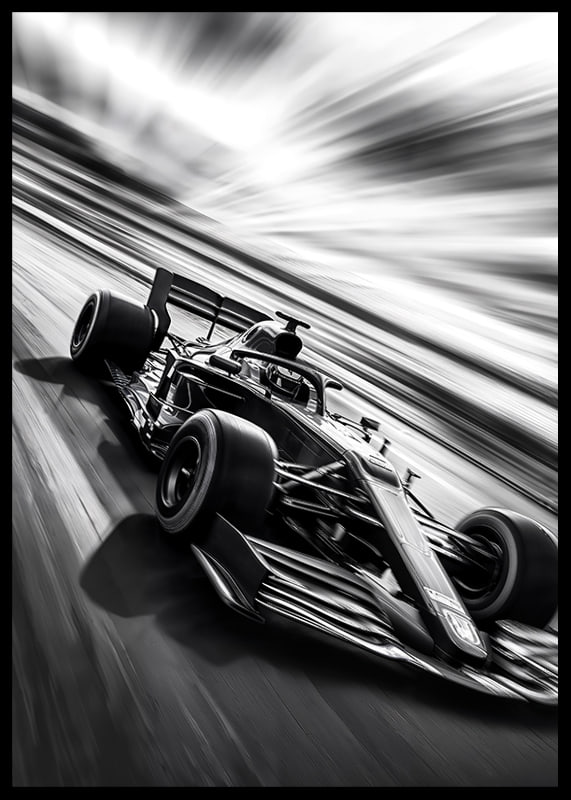 A black and white racing car captures the essence of speed-12