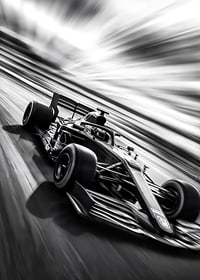 A black and white racing car captures the essence of speed-7