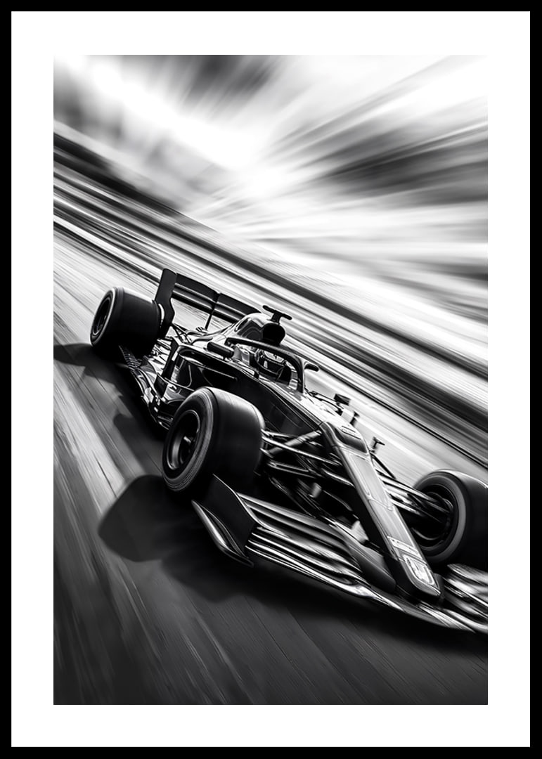 A black and white racing car captures the essence of speed-12
