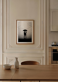 Ein romantisches Treffen unter einem Regenschirm in der Silhouette-8