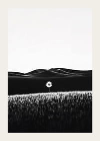 En ensam blomma står stolt mot en dramatisk mörk bakgrund-3