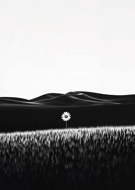 O floare singuratică stă mândră pe un fundal întunecat dramatic-12