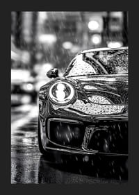 A car captures the elegance of the city in heavy rain-5