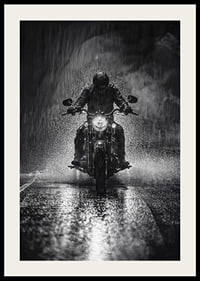 Bold motorcyclist braves the rain in dramatic scene-4
