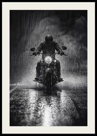 Bold motorcyclist braves the rain in dramatic scene-4