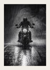 Bold motorcyclist braves the rain in dramatic scene-5