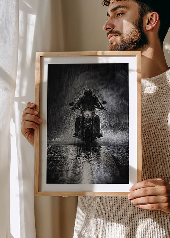 Poster Storm Motorcycle Rider crossfade