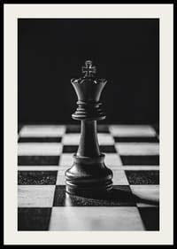 A chess king stands majestically on the board in intense light-2