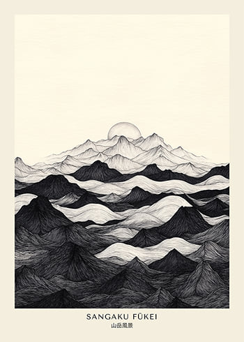 Poster Sangaku Fukei Japandi