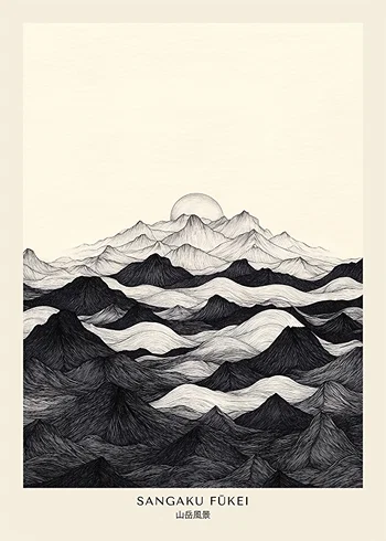 Poster Sangaku Fukei Japandi