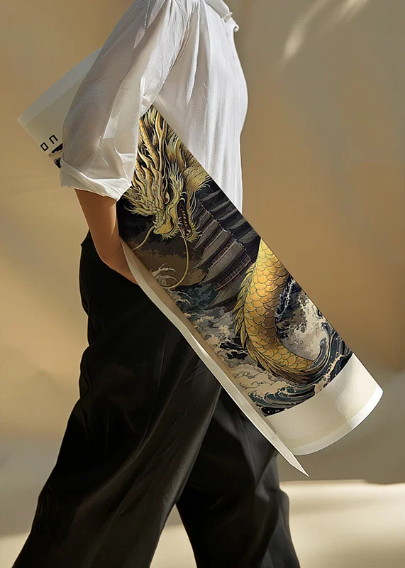 A mighty dragon rises from stormy waves with intense strength-12