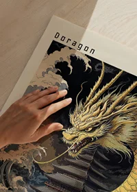 A mighty dragon rises from stormy waves with intense strength-3