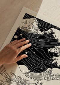 Black waves sweep across the poster with a harmonious elegance-3