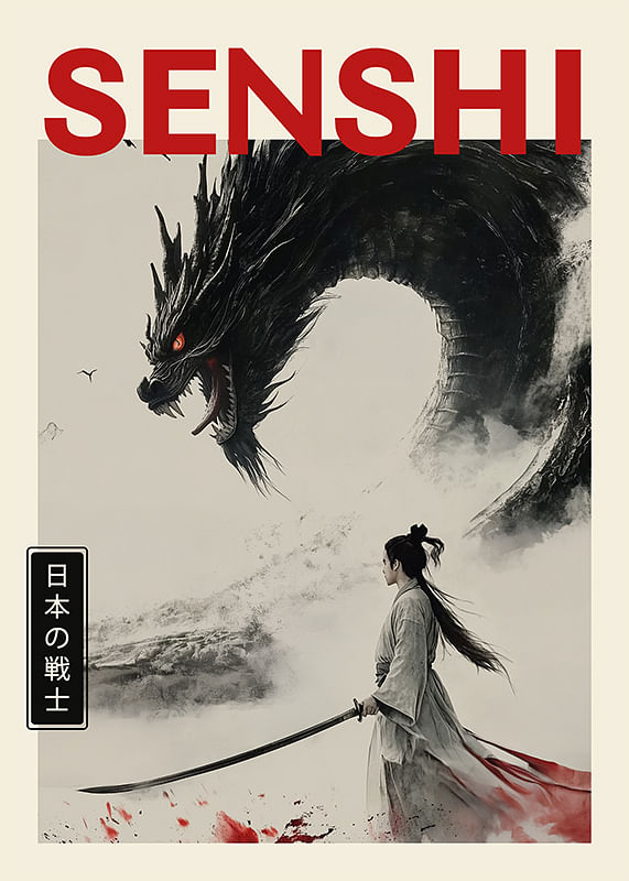 Un samurai întâlnește un dragon puternic într-un moment dramatic-12