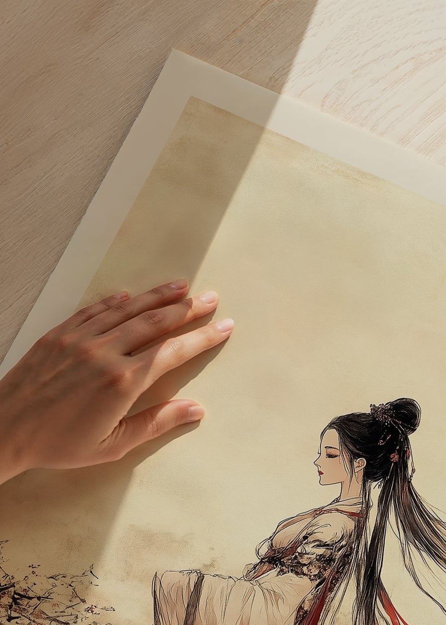 A woman stands at the edge of the world, surrounded by sakura and dreams-12