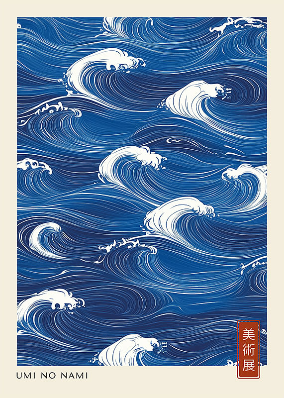 Poster Umi No Nami Japandi